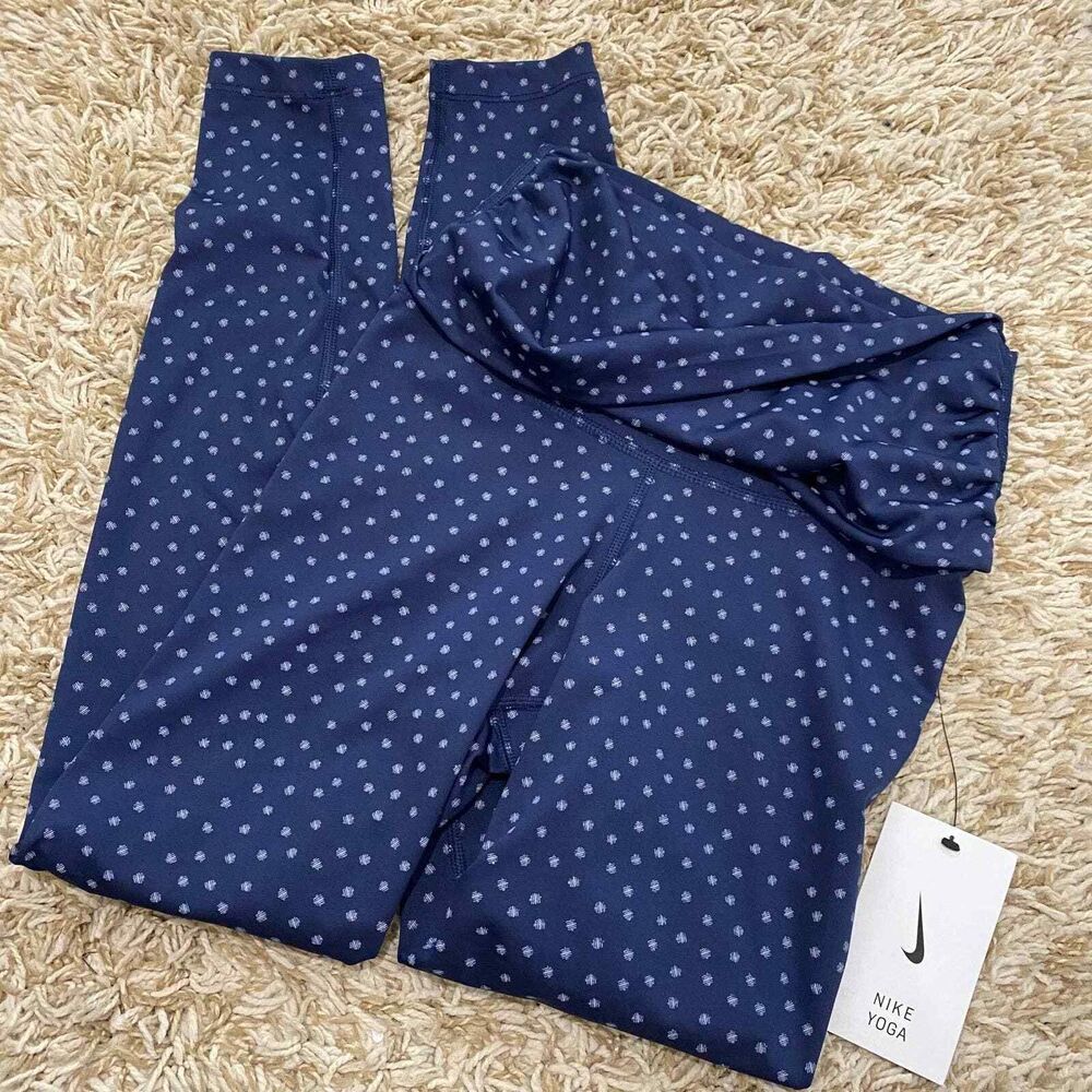 Nike Women's Dots Twist 7/8 Yoga Athletic Leggings Blue Size XS NWT - Picture 3 of 8